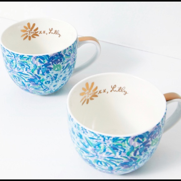 🆕 Lilly Pulitzer Ceramic Mugs, Set of 2
